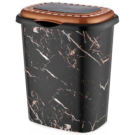 Корзина для білизни OZER-D-0012-X129 з малюнком 41л чорний мармур