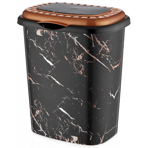 Корзина для білизни OZER-D-0012-X129 з малюнком 41л чорний мармур