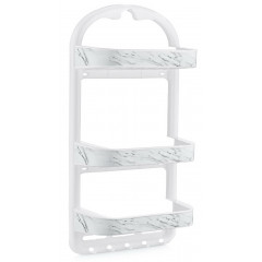 Полка OZER-B-012 для ванної 3-яр пряма білий мармур