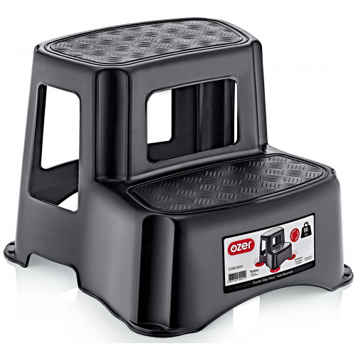 Табурет-драбинка OZER-B-001 2 сходинки чорний