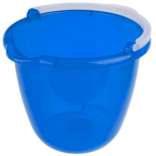 Ведро 10л Кс прозрачное с носиком ручка белая голубое