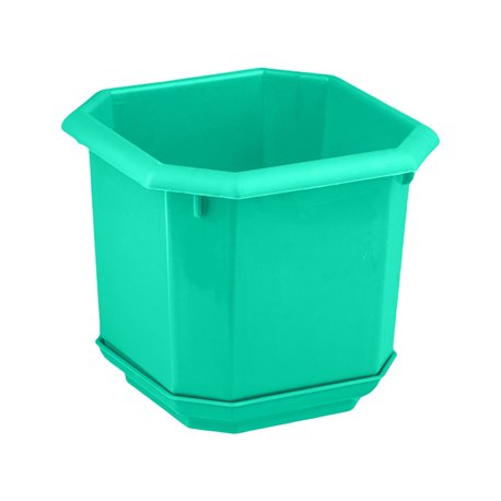 Вазон восьмигранний  95х95 з підставкою бірюза