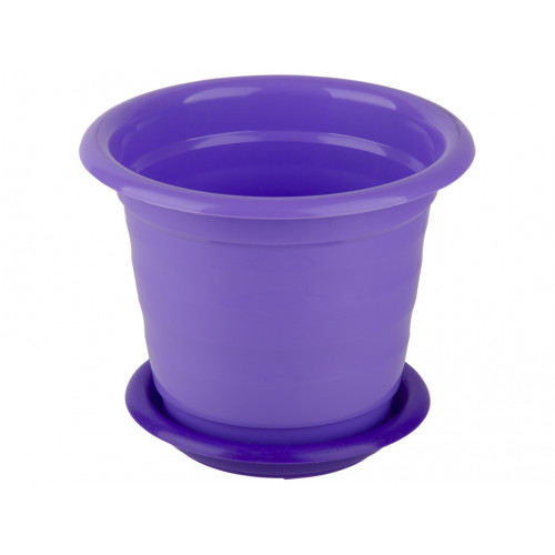 Вазон круглый 140 Кс 0,7л с подставкой фиолетовый