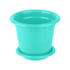 Вазон круглый 140 Кс 0,7л с подставкой бирюза