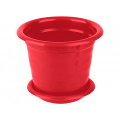 Вазон круглий 140 Кс 0,7л з підставкою червоний