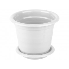 Вазон круглий 160 Кс 2,0л з підставкою білий