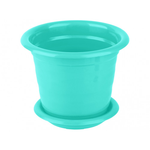 Вазон круглий 160 Кс 2,0л з підставкою бірюза
