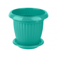 Вазон круглый 190 Кс 2,0л с подставкой бирюза