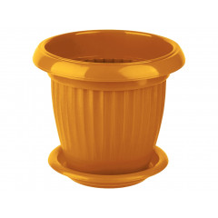 Вазон круглый 190 Кс 2,0л с подставкой желтый 