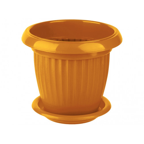 Вазон круглий 190 Кс 2,0л з підставкою жовтий