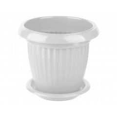 Вазон круглый 190 Кс 2,0л с подставкой белый