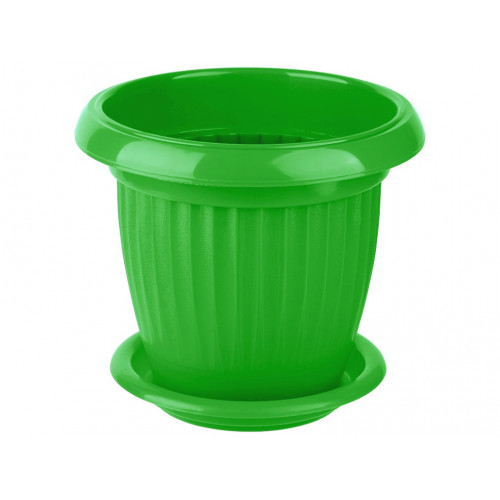 Вазон круглый 190 Кс 2,0л с подставкой зеленый