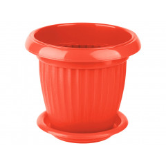 Вазон круглий 190 Кс 2,0л з підставкою червоний