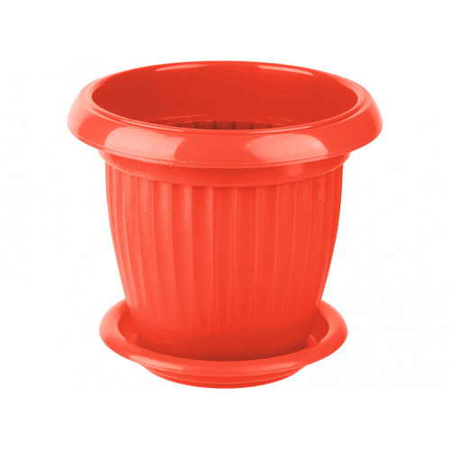 Вазон круглий 190 Кс 2,0л з підставкою червоний