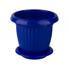 Вазон круглый 190 Кс 2,0л с подставкой синий