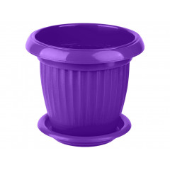 Вазон круглий 190 Кс 2,0л з підставкою фіолетовий