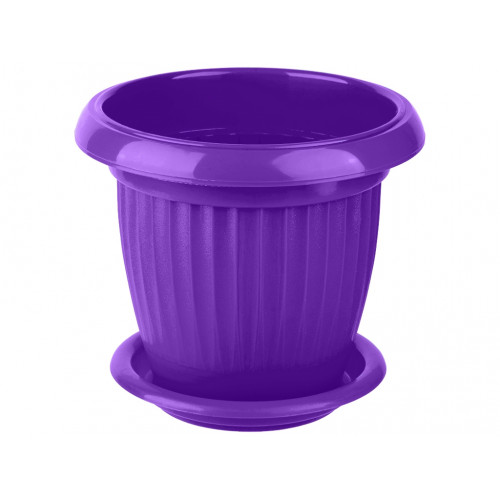 Вазон круглый 190 Кс 2,0л с подставкой фиолетовый