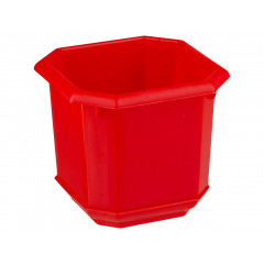 Вазон восьмигранний 125х125 з підставкою червоний