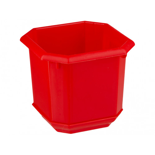 Вазон восьмигранный 125х125 с подставкой красный