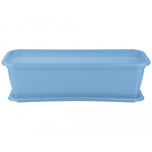 Балконний ящик Кс №0  47х19 з підставкою блакитний