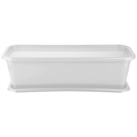 Балконний ящик Кс №0  47х19 з підставкою білий