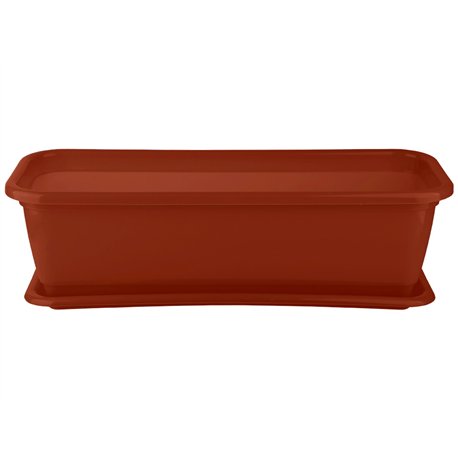 Балконный ящик Кс №0  47х19 с подставкой терракот