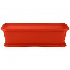 Балконный ящик Кс №0  47х19 с подставкой красный