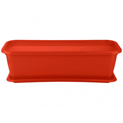 Балконный ящик Кс №0  47х19 с подставкой красный