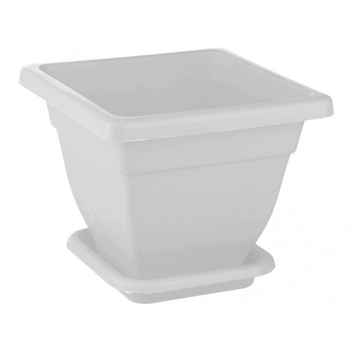 Вазон квадратний №1 Кс 3л з підставкою 200х200 білий