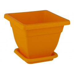 Вазон квадратний №3 Кс 9л з підставкою 280х280 жовтий