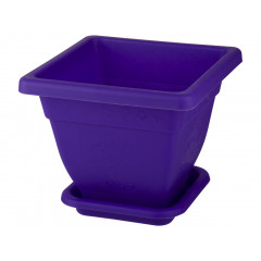 Вазон квадратний №3 Кс 9л з підставкою 280х280 фіолетовий