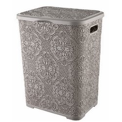 Корзина для білизни 2130 01 Lace 60л сірий 425х370х563