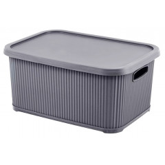Корзина Nostalgia 28л с крышкой N324  44х33х23см антрацит