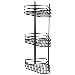 Полка 3-яр угловая 20см ПУ-20333 черная 3-контурная 