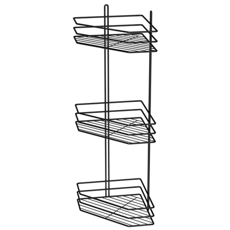 Полиця 3-яр кутова 20см ПУ-20333 чорна 3-контурна 