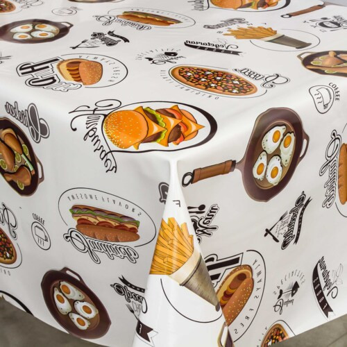 Клеенка 1,37*25м рулон ПВХ на нетканой основе 8661B на белом Hot Dog