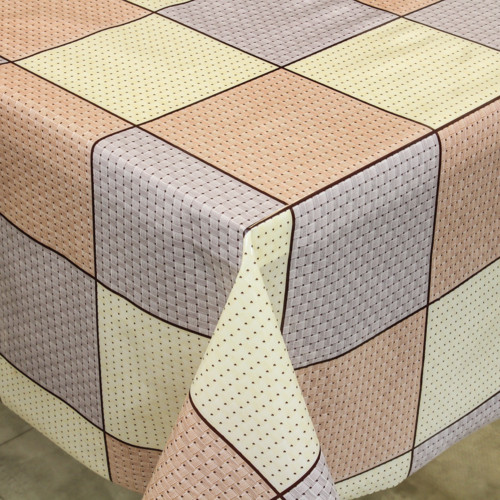 Клеенка 1,37*25м рулон ПВХ на нетканой основе 8519C плетенка кремовый + сиреневый