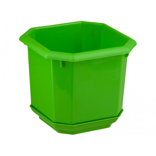 Вазон восьмигранный  95х95 с подставкой зеленый