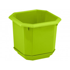 Вазон восьмигранный 125х125 с подставкой салатовый