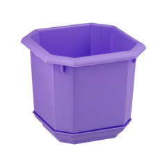 Вазон восьмигранный 125х125 с подставкой фиолетовый