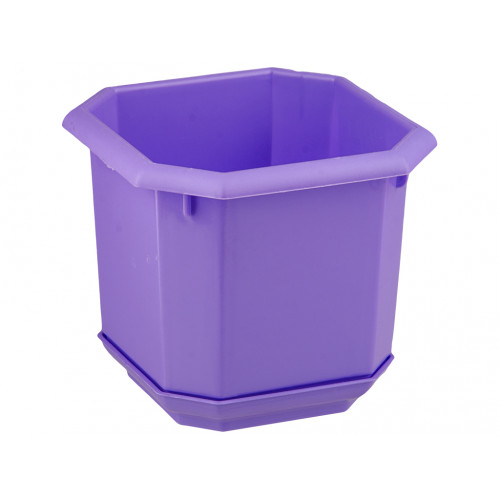 Вазон восьмигранный 125х125 с подставкой фиолетовый