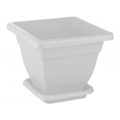 Вазон квадратный №3 Кс 9л с подставкой 280х280 белый