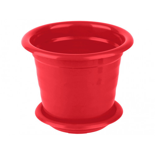 Вазон круглый 140 Кс 0,7л с подставкой красный