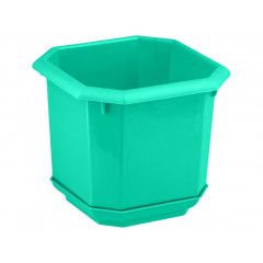 Вазон восьмигранний  95х95 з підставкою бірюза