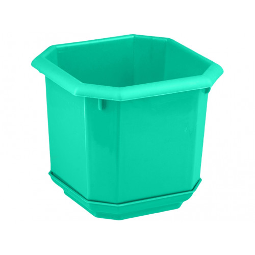 Вазон восьмигранний  95х95 з підставкою бірюза