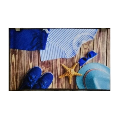 Килимок Таба 57х90 коричневий з синім окуляри, мушля