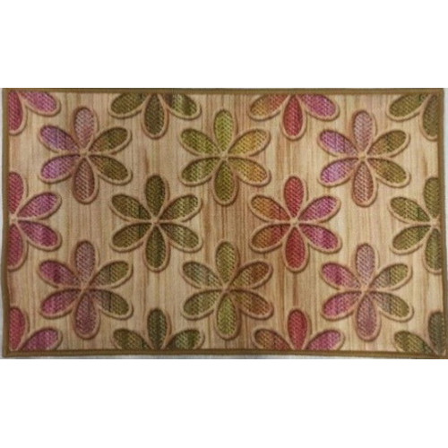 Килимок Таба 57х90 бежевий ламінат+квіти