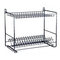 Сушилка металл для посуды 2-яр прямая 50см СП-25223 черная