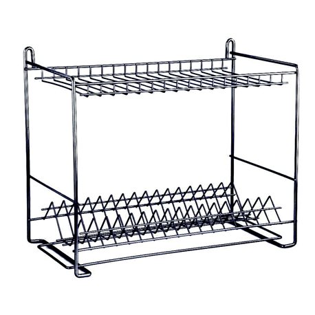 Сушилка металл для посуды 2-яр прямая 50см СП-25223 черная