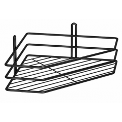 Полиця 1-яр кутова 20см ПУ-20133 чорна 3-контурна 